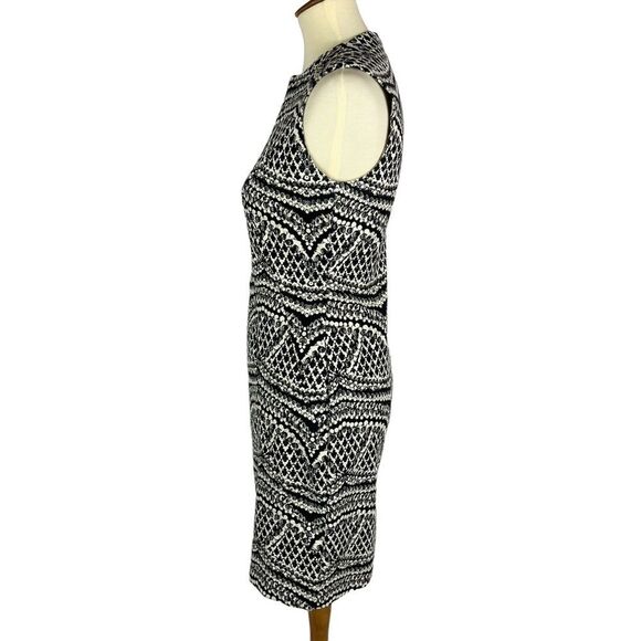 Diane Von Furstenberg Pentra Jacquard Fitted Stretch Sleeveless Sheath Dress 8 - Picture 5 of 12